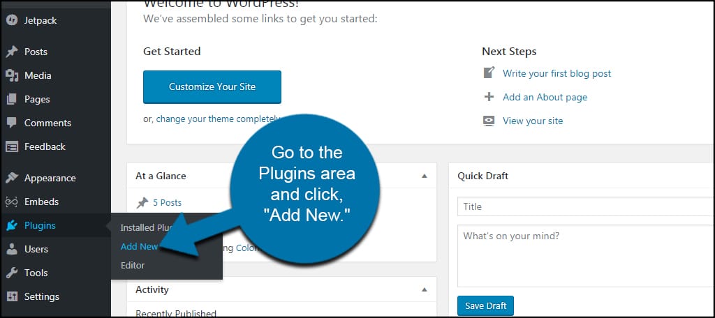 Add new wordpress plugins